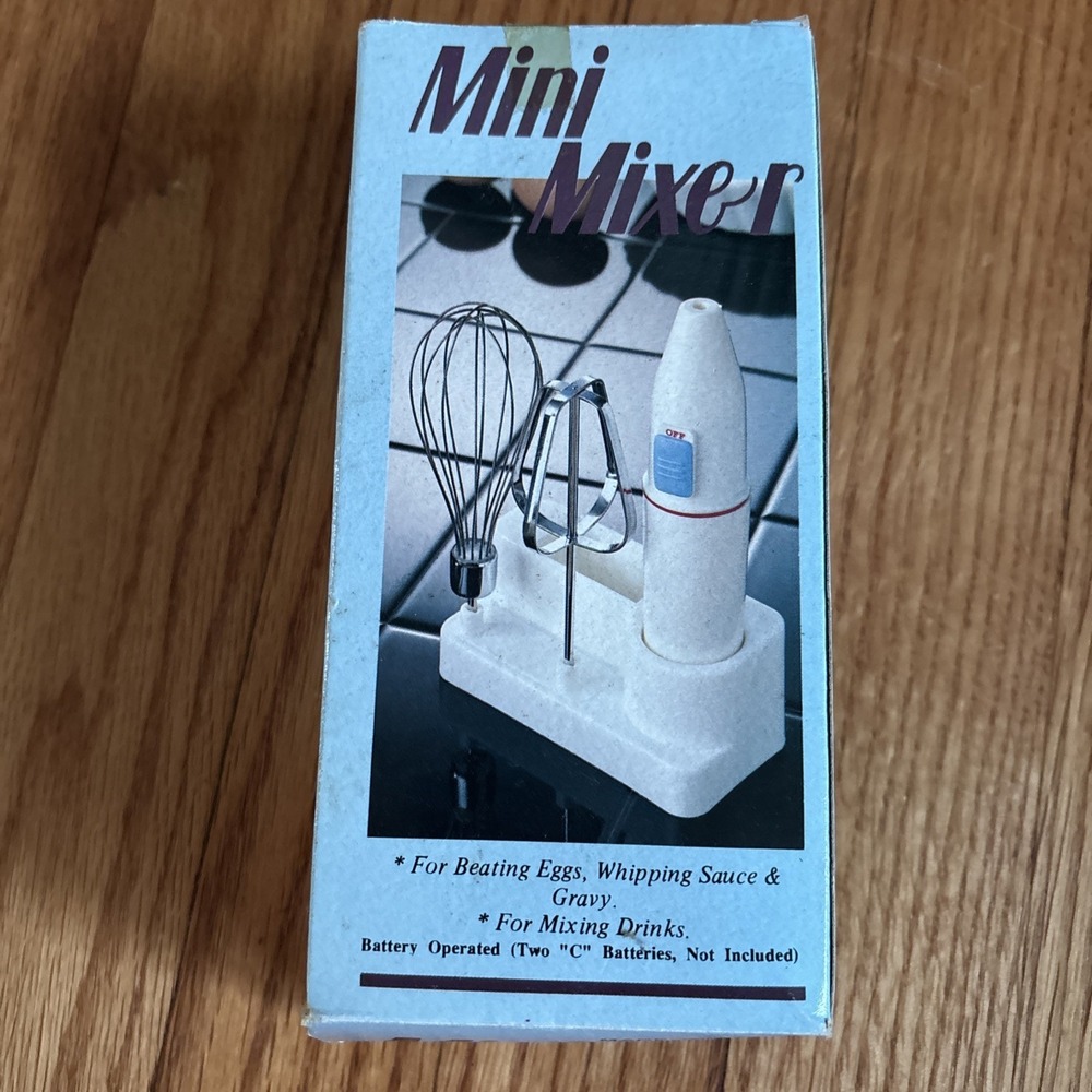 New Vintage Mini Mixer Cordless Personal Small Hand Held Mixing Portable Blender